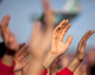 Lots of hands in the air