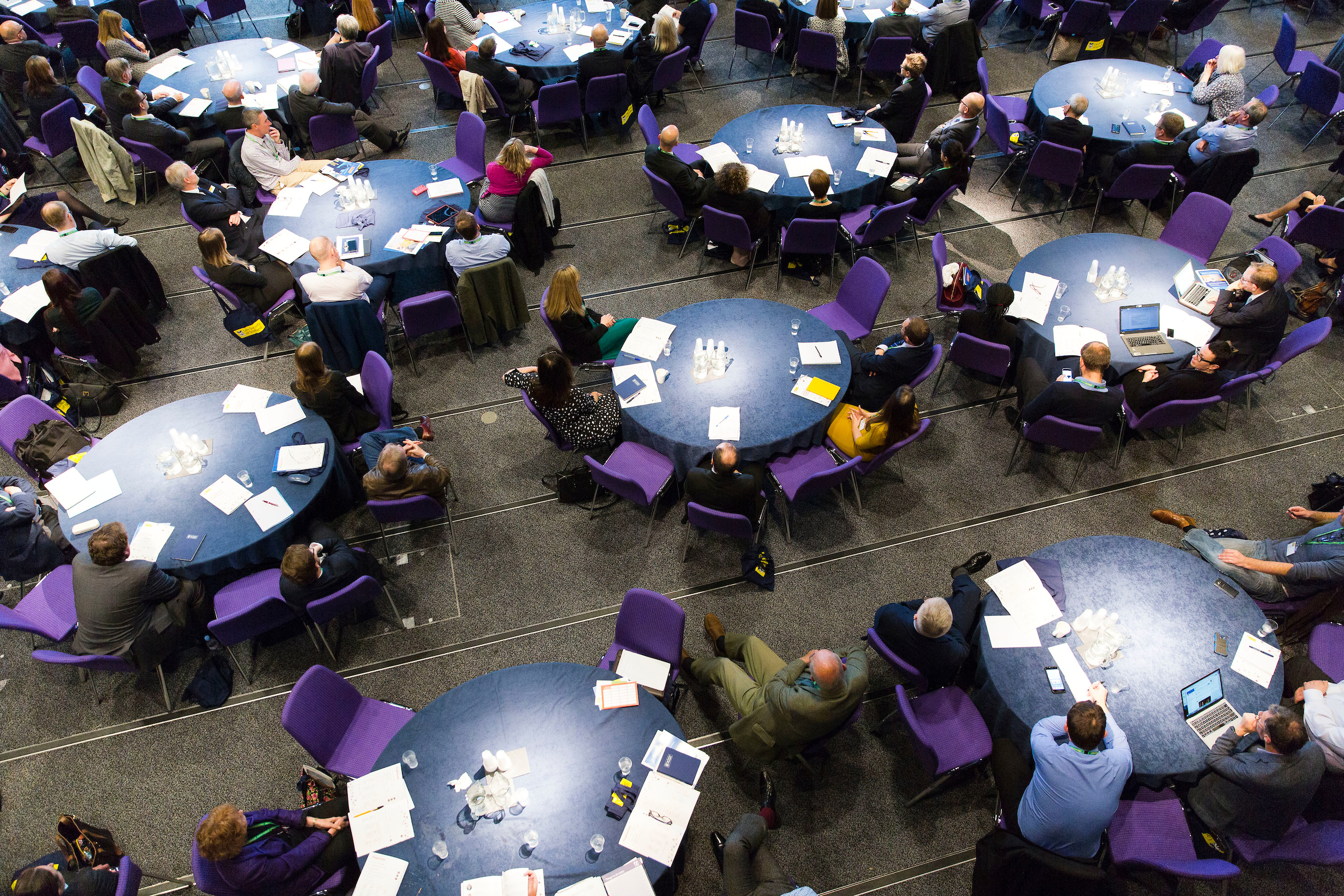Delegates in the main conference hall